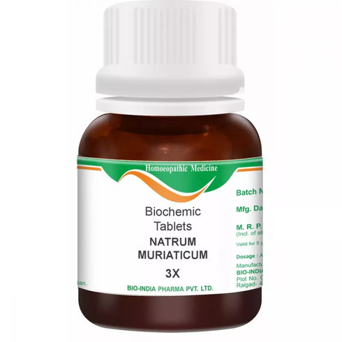 Bio India Homeopathy Natrum Muriaticum Biochemic Tablets